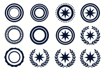 Obraz premium Set of Various Decorative Circular and Starburst Border Elements Vector Design