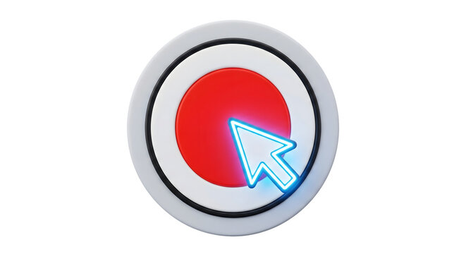 Glowing cursor over red target symbol