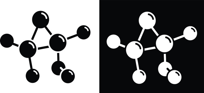Molecule icon collection.Molecule Glyph Related Vector Icon. Isolated on the White Background. Simple chemistry formula and molecule icon.