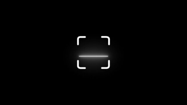 scanner icon animation isolated scanner neon shine icon animation. biometric scanning animation. motion graphic of scanning concept.