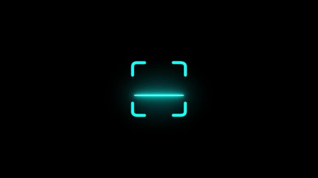 scanner icon animation isolated scanner neon shine icon animation. biometric scanning animation. motion graphic of scanning concept.