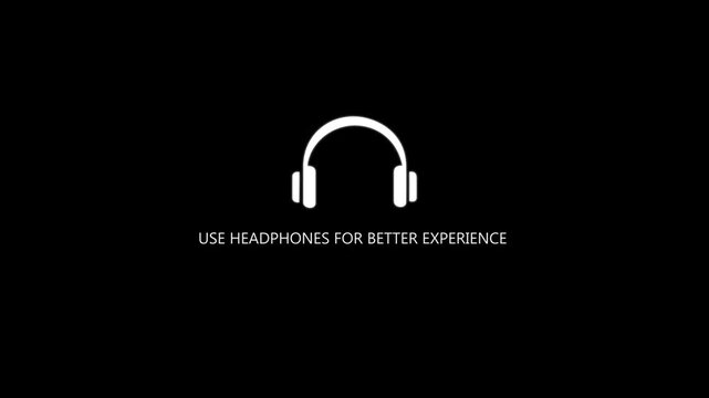 4K Animation of use headphones for better experience icon on black background. suggests using headphones for a better experience stock video. motion graphic of headphone concept