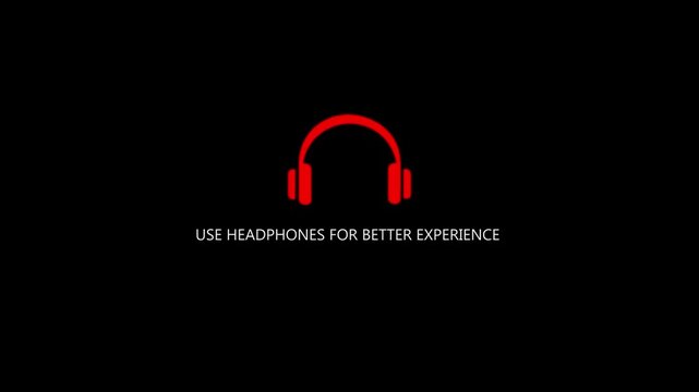 4K Animation of use headphones for better experience icon on black background. suggests using headphones for a better experience stock video. motion graphic of headphone concept