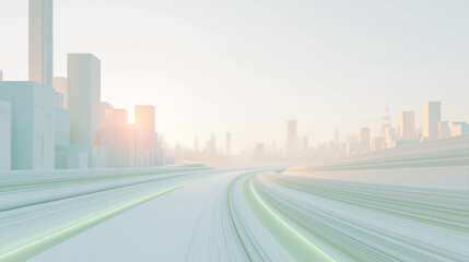 Fototapeta premium Green Mobility Flow Through a Clean Future City Banner
