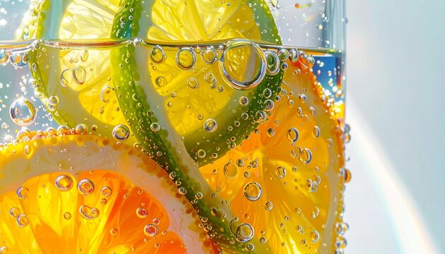 Close-up water droplets on colorful glass surface