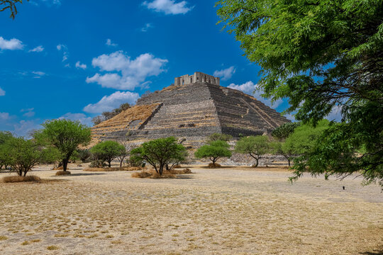 Toltec pyramid at the archaeological site of El Cerrito in Quer&eacute;taro