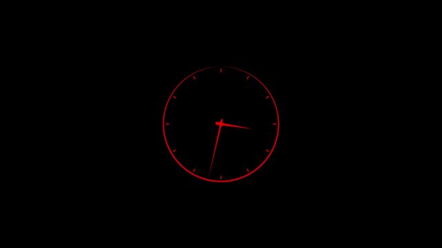 Clock spinning, watch animation on transparent background with alpha channel 4.k animation video