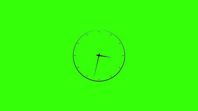 Clock spinning, watch animation on transparent background with alpha channel 4.k animation video