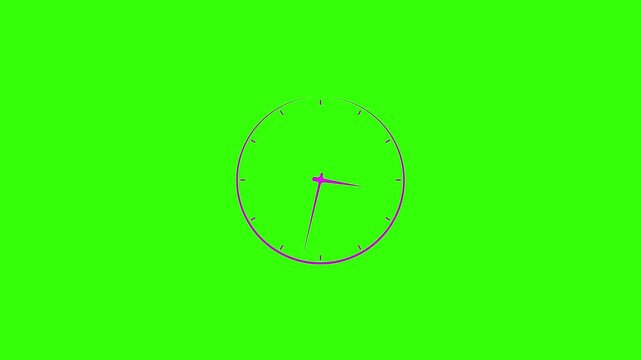 Clock spinning, watch animation on transparent background with alpha channel 4.k animation video