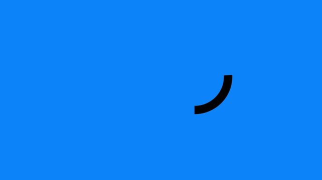 Simple white animated loading spinner on transparent background.4.k animation video
