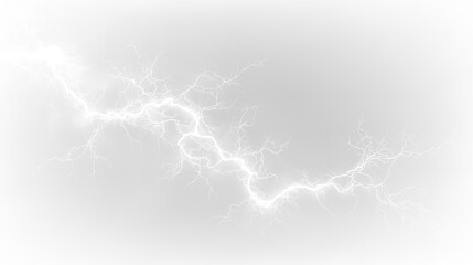 Lightning bolt striking across a clear background with energy and power in motion during a storm © Liubov