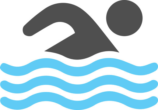 Swimming icon illustration. Water sport symbol design.