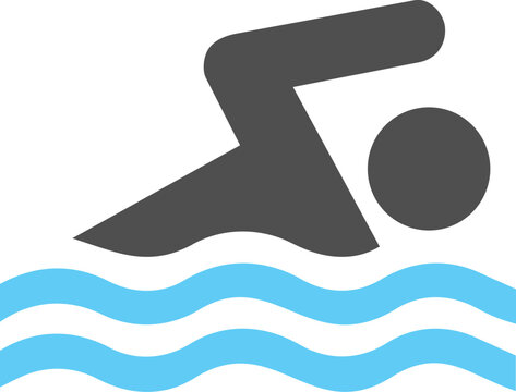 Swimming icon illustration. Water sport symbol design.
