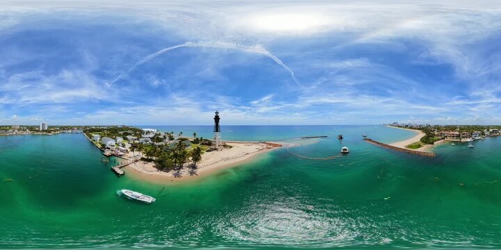 Aerial 360 motion footage Hillsboro Inlet 2026 8k 2026