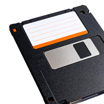 [Transparent Background PNG]Close-up Shot of 3.5 Inch Floppy Disk on White Background