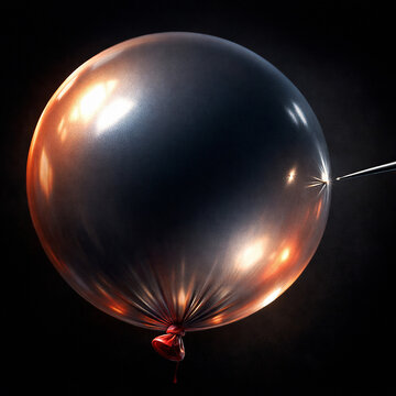 Inflating Balloon Financial Bubble Growth Risk Concept Minimal Scene