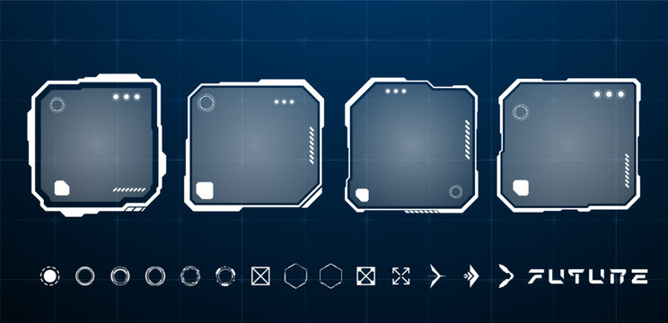 White futuristic text box touch screen of user interface. Vector illustration