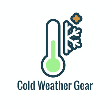 Fabric Features Icon Set Showing Cold Weather Gear Fabric Concept