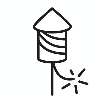 Bottle Rocket or Parachute Icon for Fireworks or Independence Day - 4th of July