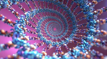 Obraz premium DNA double helix made of mathematical equations, its spiral linking all known life, abstract fusion of science and art