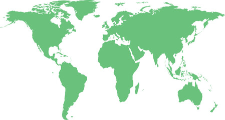 Obraz premium premium Green world map, global illustration, vector map, geography icon vector illustration