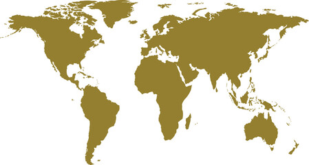 Obraz premium premium Golden World Map, Vector Globe Illustration, Brown Earth Map, Geography Icon vector illustration