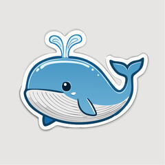 Naklejka premium Cute Blue Whale Illustration