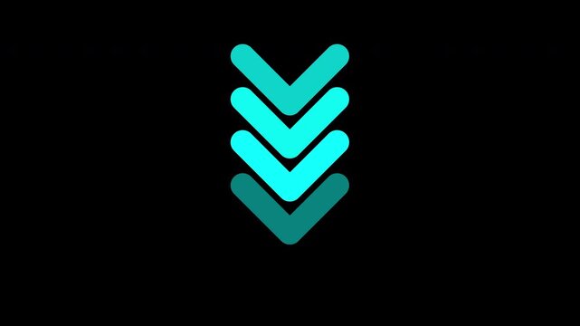 Animated arrows for the overlay video layer swipe down animation. suitable for business, investment, Arrow icon concept arrows up to down. down