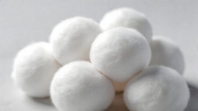White cotton balls in a pile