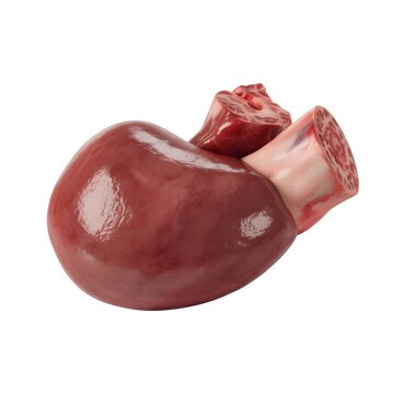 A fresh beef kidney with a realistic organic texture on a clean surface