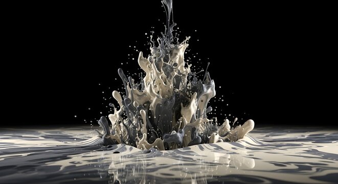dramatic beige fabric torn apart by dark smoke explosion