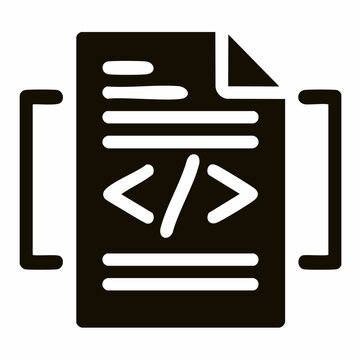 Source Code File Glyph Icon Minimal Developer Vector Design