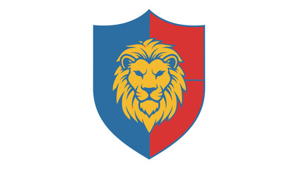 Fototapeta premium Lion Emblem Shield, Heraldic Crest, Royal Symbol, Strength and Courage