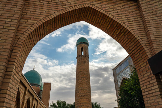 Kuk-Gumbaz mosque in Shahrisabz. The memorial complex Dorut Tilavat. Uzbekistan