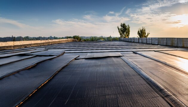 epdm rubber roofing material on rooftop durable waterproof membrane for urban construction
