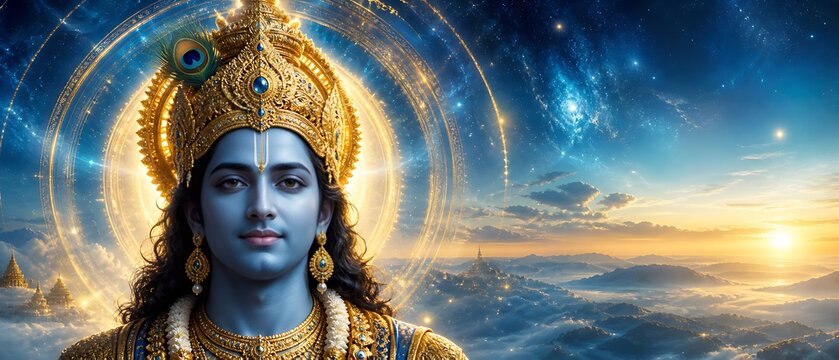 Grand Vishnu Dev Shri Ram Ayodhya Ram Mandir Deepotsav Ram Navami Dussehra Spiritual Festival Banner Artwork

