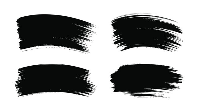 Abstract brush strokes a collection of four black paint swipe designs