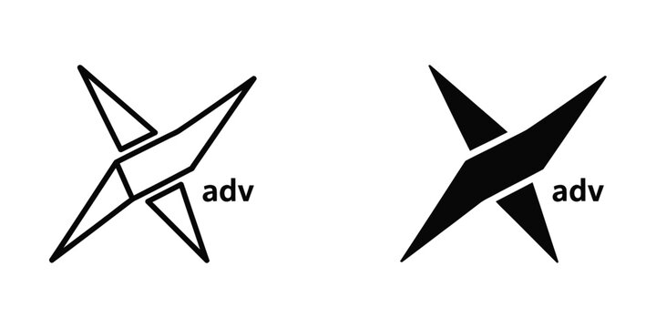 Modern starburst abstract vector icon with adv text