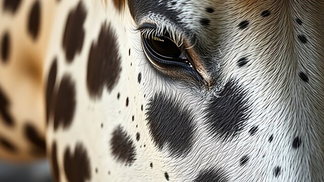 drowner. Close-up of an Appaloosa horse's coat with dark circular spots. wildlife magazines, conservation campaigns, designed for wildlife conservation campaigns, used by curriculum designers.