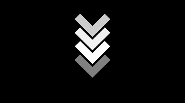 Animated arrows for the overlay video layer swipe down animation. suitable for business, investment, Arrow icon concept arrows up to down. down -directional arrow loop animation