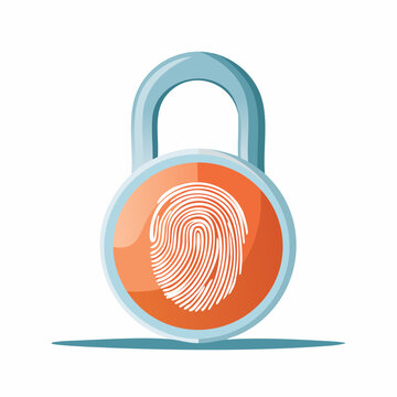 Fingerprint Padlock Icon for Security and Identification