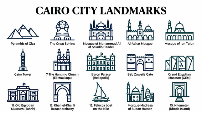 Cairo City Landmarks Collection - Egyptian Icons
