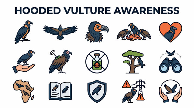 Hooded Vulture Awareness Icons