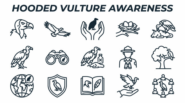 Hooded Vulture Awareness Icons