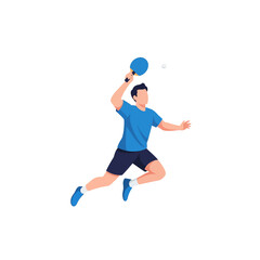 Male table tennis player jumping to hit the ball © Dawnside Graphic