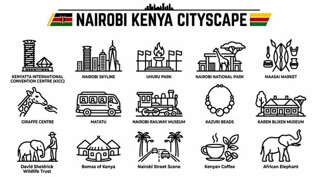 Nairobi Kenya Cityscape Icons: Landmarks & Culture