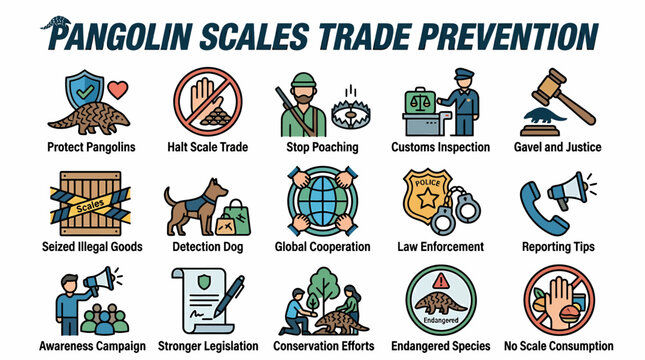 Pangolin Scales Trade Prevention Icons