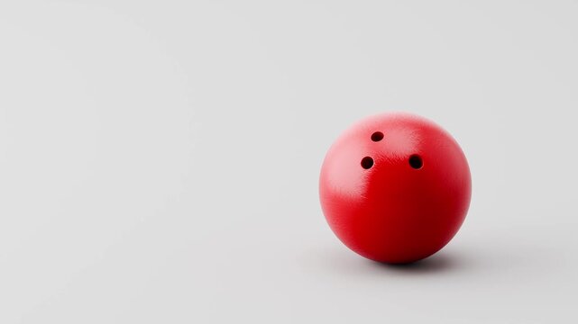 Bowling Ball Rolling Slowly from Left and from Right and Stopping on Clean Gray Background with Copy Space