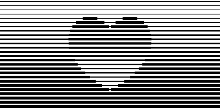 Halftone heart pattern of straight vertical lines. Background with parallel stripes and a fading effect for Valentines Day design.