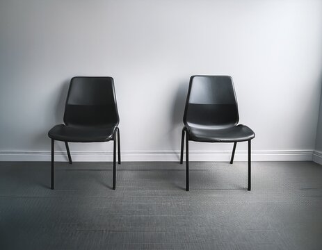 two empty chairs in a room disconnection unspoken distance or silent tension concept copy space